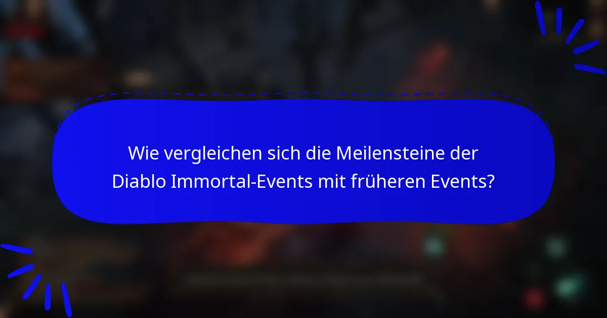 Wie vergleichen sich die Meilensteine der Diablo Immortal-Events mit früheren Events?